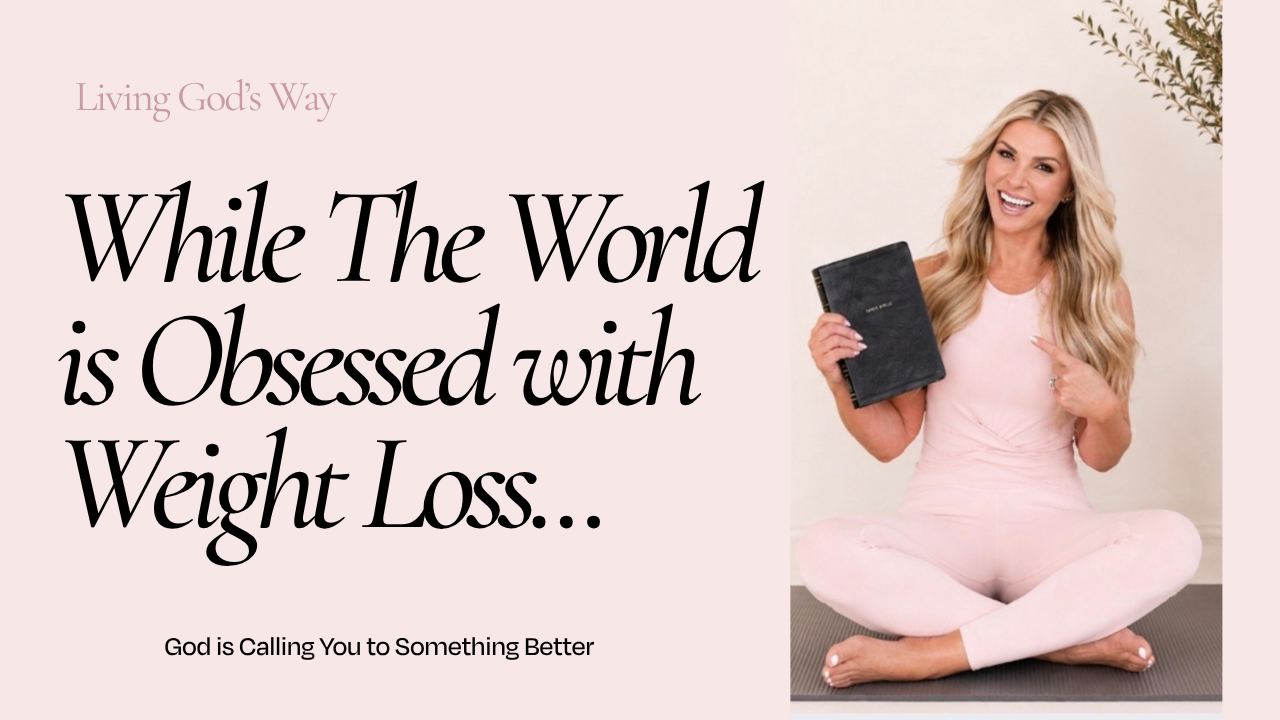 Kim Dolan Leto holding a Bible for the Fit God's Way podcast and blog about putting God first in your health while the world is obsessed with weight loss.