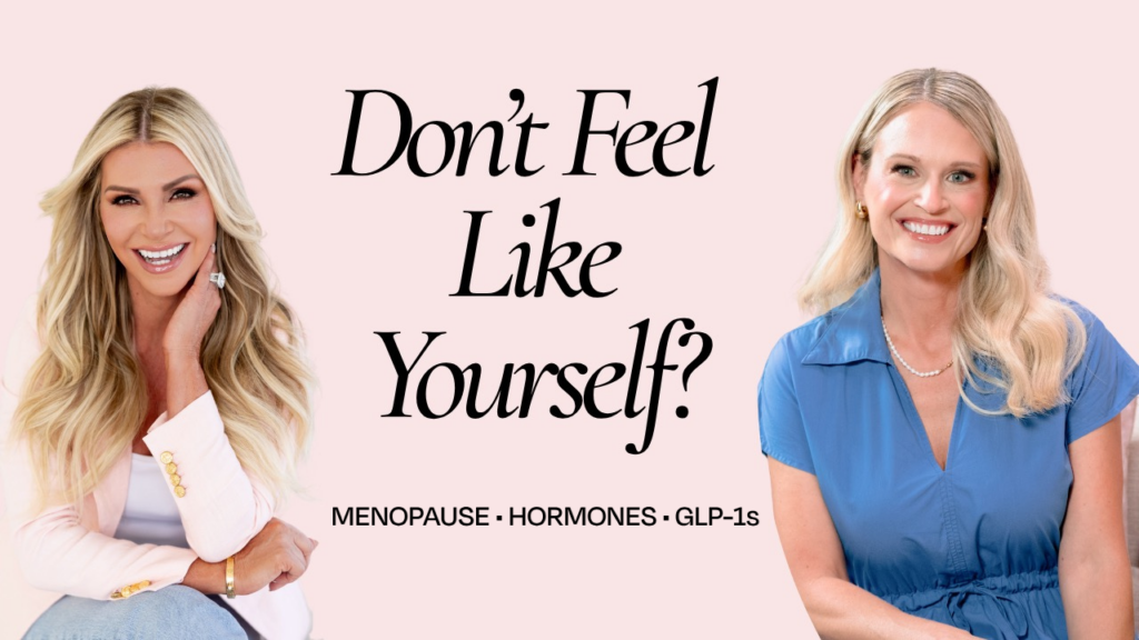 Kim Dolan Leto and Dr. Tabatha Barber on the Go to God First podcast discussing menopause, hormones, and GLP-1s.